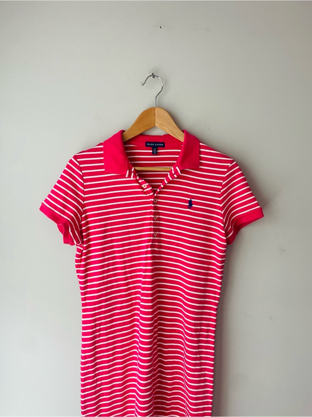 Ralph Lauren Pink White Stripe Polo Dress